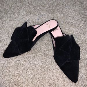 J. Crew Velvet Bow Slides